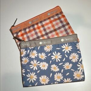 LeSportsac Set of 2 Pouches - Daisy Petals & Gingham Check